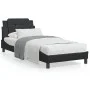 Bed frame with headboard black synthetic leather 90x200 cm by vidaXL, Beds and slatted bases - Ref: Foro24-3208156, Price: 13...