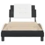 Estructura cama cabecero cuero sintético negro blanco 90x200 cm de vidaXL, Camas y somieres - Ref: Foro24-3208161, Precio: 13...
