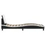 Estructura cama cabecero cuero sintético negro blanco 90x200 cm de vidaXL, Camas y somieres - Ref: Foro24-3208161, Precio: 13...