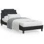 Bed frame with headboard black synthetic leather 100x200cm by vidaXL, Beds and slatted bases - Ref: Foro24-3208163, Price: 11...
