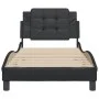Bed frame with headboard black synthetic leather 100x200cm by vidaXL, Beds and slatted bases - Ref: Foro24-3208163, Price: 11...