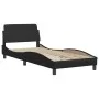 Bed frame with headboard black synthetic leather 100x200cm by vidaXL, Beds and slatted bases - Ref: Foro24-3208163, Price: 11...