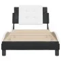 Estructura de cama con cabecero cuero sintético negro y blanco de vidaXL, Camas y somieres - Ref: Foro24-3208168, Precio: 112...