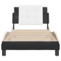 Estructura de cama con cabecero cuero sintético negro y blanco de vidaXL, Camas y somieres - Ref: Foro24-3208168, Precio: 113...
