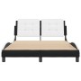 Black white synthetic leather headboard bed frame 120x200cm by vidaXL, Beds and slatted bases - Ref: Foro24-3208175, Price: 2...