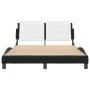 Estructura cama cabecero cuero sintético negro blanco 140x200cm de vidaXL, Camas y somieres - Ref: Foro24-3208189, Precio: 17...