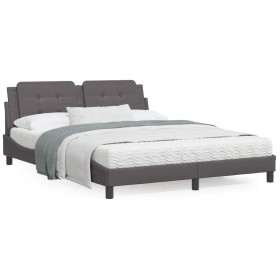 Bettgestell mit Kopfteil aus grauem Kunstleder 160x200cm von vidaXL, Betten und Lattenroste - Ref: Foro24-3208194, Preis: 210...