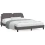 Bed frame with headboard gray synthetic leather 160x200cm by vidaXL, Beds and slatted bases - Ref: Foro24-3208194, Price: 212...