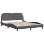 Bed frame with headboard gray synthetic leather 160x200cm by vidaXL, Beds and slatted bases - Ref: Foro24-3208194, Price: 212...