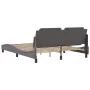 Bed frame with headboard gray synthetic leather 160x200cm by vidaXL, Beds and slatted bases - Ref: Foro24-3208194, Price: 212...
