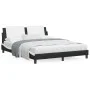 Estructura cama cabecero cuero sintético negro blanco 160x200cm de vidaXL, Camas y somieres - Ref: Foro24-3208196, Precio: 20...