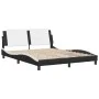 Estructura cama cabecero cuero sintético negro blanco 160x200cm de vidaXL, Camas y somieres - Ref: Foro24-3208196, Precio: 20...
