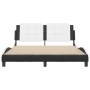 Black white synthetic leather headboard bed frame 160x200cm by vidaXL, Beds and slatted bases - Ref: Foro24-3208196, Price: 2...