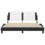 Estructura cama cabecero cuero sintético negro blanco 160x200cm de vidaXL, Camas y somieres - Ref: Foro24-3208196, Precio: 20...