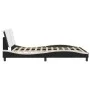 Estructura cama cabecero cuero sintético negro blanco 160x200cm de vidaXL, Camas y somieres - Ref: Foro24-3208196, Precio: 20...