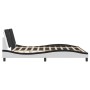 Estructura de cama con cabecero cuero sintético blanco y negro