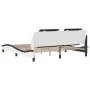 Bed frame with black and white synthetic leather headboard by vidaXL, Beds and slatted bases - Ref: Foro24-3208204, Price: 22...