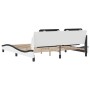 Estructura de cama con cabecero cuero sintético blanco y negro