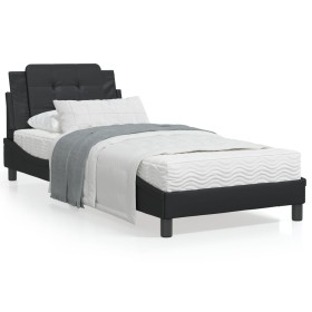 Bed with black synthetic leather mattress 80x200 cm by vidaXL, Beds and slatted bases - Ref: Foro24-3208824, Price: 251,56 €,...