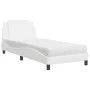 Bed with white synthetic leather mattress 90x200 cm by vidaXL, Beds and slatted bases - Ref: Foro24-3208839, Price: 280,30 €,...