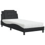 Bed with black synthetic leather mattress 100x200 cm by vidaXL, Beds and slatted bases - Ref: Foro24-3208845, Price: 255,92 €...