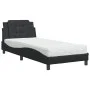 Bed with black synthetic leather mattress 100x200 cm by vidaXL, Beds and slatted bases - Ref: Foro24-3208845, Price: 281,77 €...