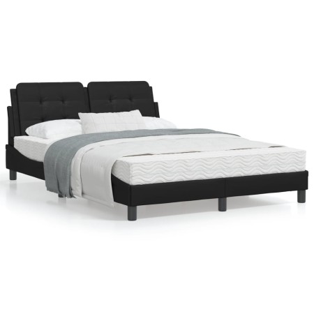 Bett mit schwarzer Kunstledermatratze 140x200 cm von vidaXL, Betten und Lattenroste - Ref: Foro24-3208866, Preis: 382,53 €, R...