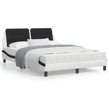 Bett mit schwarz-weißer Kunstledermatratze 140x200 cm von vidaXL, Betten und Lattenroste - Ref: Foro24-3208872, Preis: 416,39...