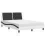 Bett mit schwarz-weißer Kunstledermatratze 140x200 cm von vidaXL, Betten und Lattenroste - Ref: Foro24-3208872, Preis: 416,39...