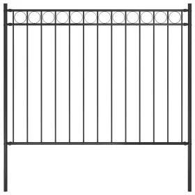 Schwarzer Gartenzaun aus Stahl, 1,7 x 1,2 m von vidaXL, Zaunpaneele - Ref: Foro24-146314, Preis: 80,32 €, Rabatt: %