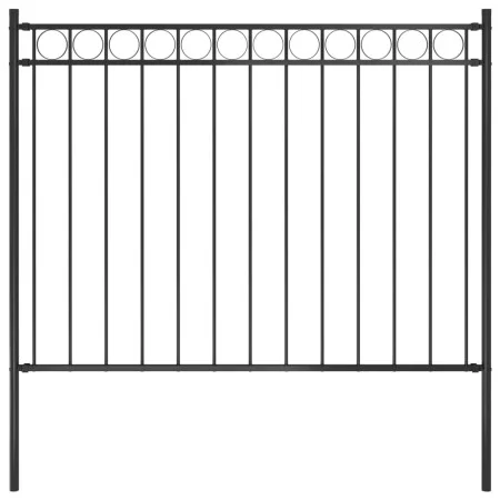 Schwarzer Gartenzaun aus Stahl, 1,7 x 1,2 m von vidaXL, Zaunpaneele - Ref: Foro24-146314, Preis: 82,05 €, Rabatt: %
