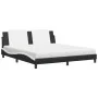 Bed with black and white synthetic leather mattress 180x200 cm by vidaXL, Beds and slatted bases - Ref: Foro24-3208885, Price...