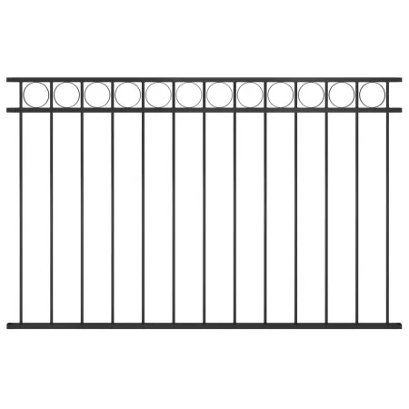 Black Steel Fence Panel 1.7x1m by vidaXL, fence panels - Ref: Foro24-146317, Price: 72,65 €, Discount: %