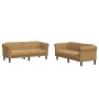 Brown velvet 2-piece sofa set by vidaXL, Sofas - Ref: Foro24-3209228, Price: 540,42 €, Discount: %