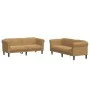 Brown velvet 2-piece sofa set by vidaXL, Sofas - Ref: Foro24-3209228, Price: 561,44 €, Discount: %