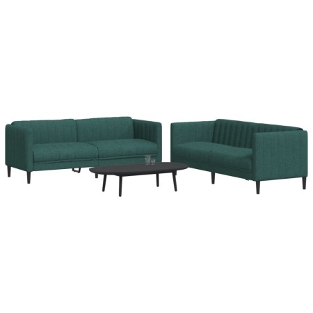 2-piece sofa set dark green fabric by vidaXL, Sofas - Ref: Foro24-3209242, Price: 648,02 €, Discount: %