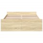 Bett aus Sonoma-Eichenholzwerkstoff mit Schubladen, 135 x 190 cm von vidaXL, Betten und Lattenroste - Ref: Foro24-3280316, Pr...