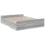 Sonoma gray engineered wood bed with drawers 140x200 cm by vidaXL, Beds and slatted bases - Ref: Foro24-3280298, Price: 150,2...