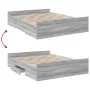 Sonoma gray engineered wood bed with drawers 140x200 cm by vidaXL, Beds and slatted bases - Ref: Foro24-3280298, Price: 150,2...