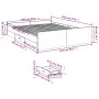 Sonoma gray engineered wood bed with drawers 140x200 cm by vidaXL, Beds and slatted bases - Ref: Foro24-3280298, Price: 150,2...