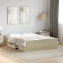 Sonoma oak engineered wood bed with drawers 120x200 cm by vidaXL, Beds and slatted bases - Ref: Foro24-3280302, Price: 136,74...