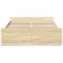 Bett aus Sonoma-Eichenholzwerkstoff mit Schubladen, 120 x 200 cm von vidaXL, Betten und Lattenroste - Ref: Foro24-3280302, Pr...