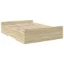 Sonoma oak engineered wood bed with drawers 120x200 cm by vidaXL, Beds and slatted bases - Ref: Foro24-3280302, Price: 136,74...