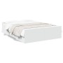 White engineered wood bed with drawers 135x190 cm by vidaXL, Beds and slatted bases - Ref: Foro24-3280314, Price: 159,68 €, D...