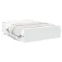 White engineered wood bed with drawers 135x190 cm by vidaXL, Beds and slatted bases - Ref: Foro24-3280314, Price: 157,54 €, D...