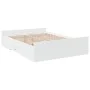 White engineered wood bed with drawers 135x190 cm by vidaXL, Beds and slatted bases - Ref: Foro24-3280314, Price: 157,54 €, D...