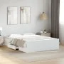 White engineered wood bed with drawers 135x190 cm by vidaXL, Beds and slatted bases - Ref: Foro24-3280314, Price: 157,54 €, D...