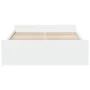 White engineered wood bed with drawers 135x190 cm by vidaXL, Beds and slatted bases - Ref: Foro24-3280314, Price: 157,54 €, D...