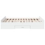 Weißes Holzwerkstoffbett mit Schubladen 135x190 cm von vidaXL, Betten und Lattenroste - Ref: Foro24-3280314, Preis: 159,68 €,...