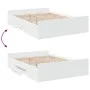 White engineered wood bed with drawers 135x190 cm by vidaXL, Beds and slatted bases - Ref: Foro24-3280314, Price: 157,54 €, D...